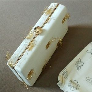 { Deux Lux } White Confetti Clutch Purse